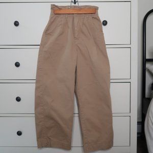 Beige Paperbag Pants